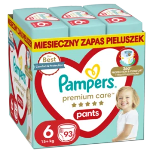 PAMPERS Premium Care pieluchomajtki 15kg rozmiar 6 93 szt
