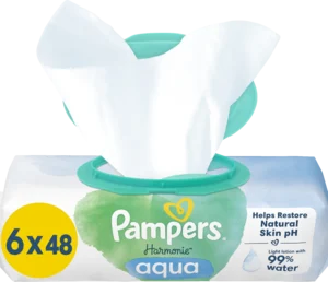 PAMPERS Harmonie Aqua chusteczki nawilzane 6x48 szt