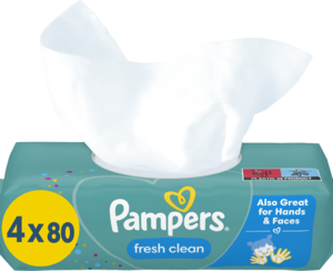 PAMPERS Fresh Clean chusteczki nawilzane dla dzieci 4 x 80 szt